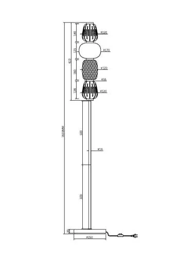 Напольный светильник (торшер) Maytoni MOD267FL-L32G3K  фото 2